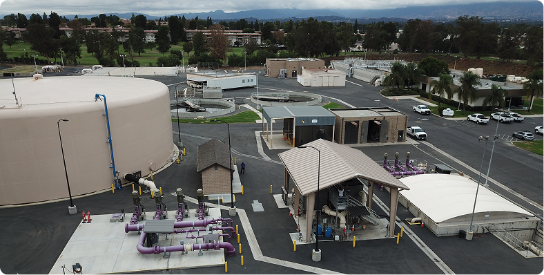 aerial shot landscape surrounded by mountains lakes with industrial disaster