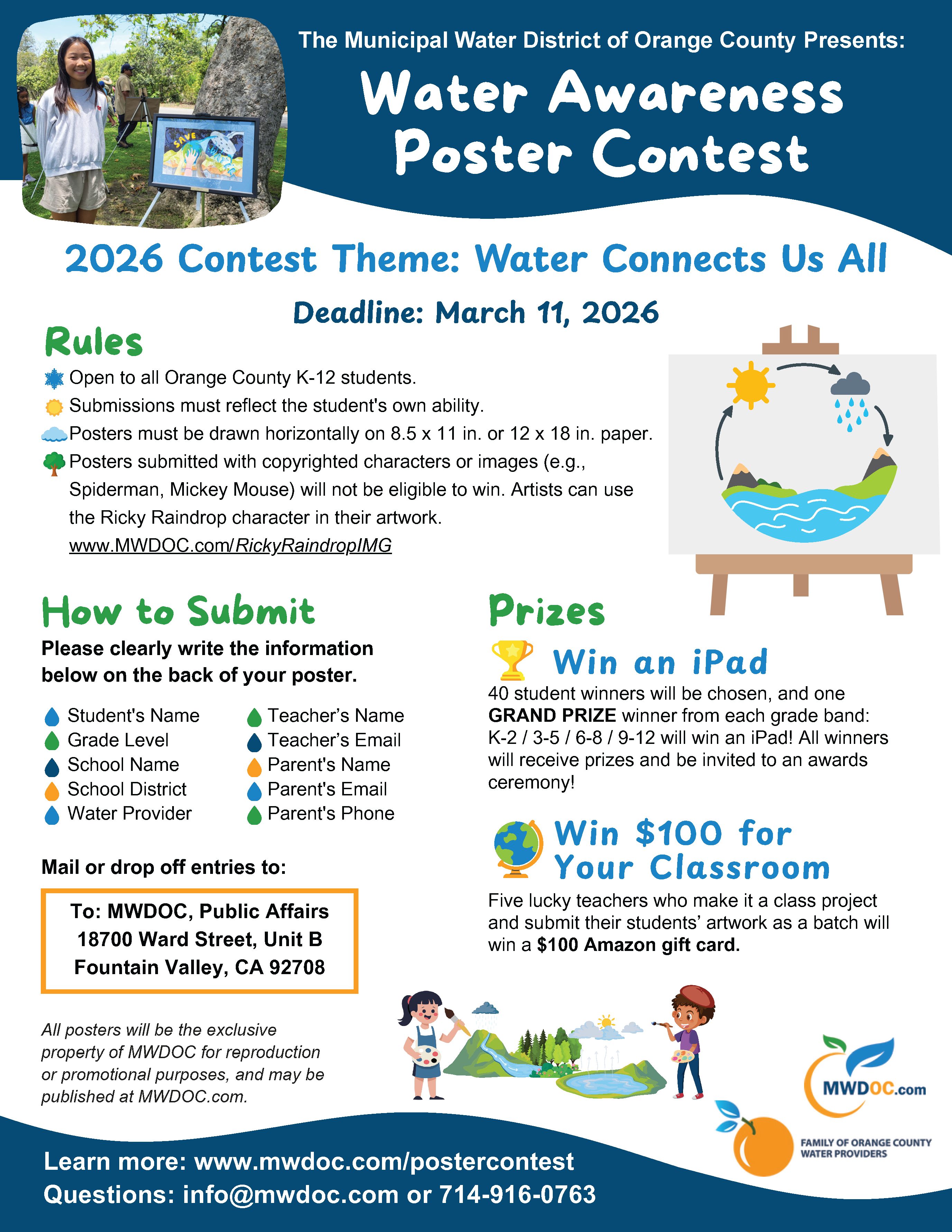 MWDOC Water Awareness Poster Contest March 2026